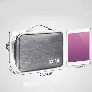 Органайзер для кабелів LTLSZRN, сірий: зручна сумка-організатор для подорожей