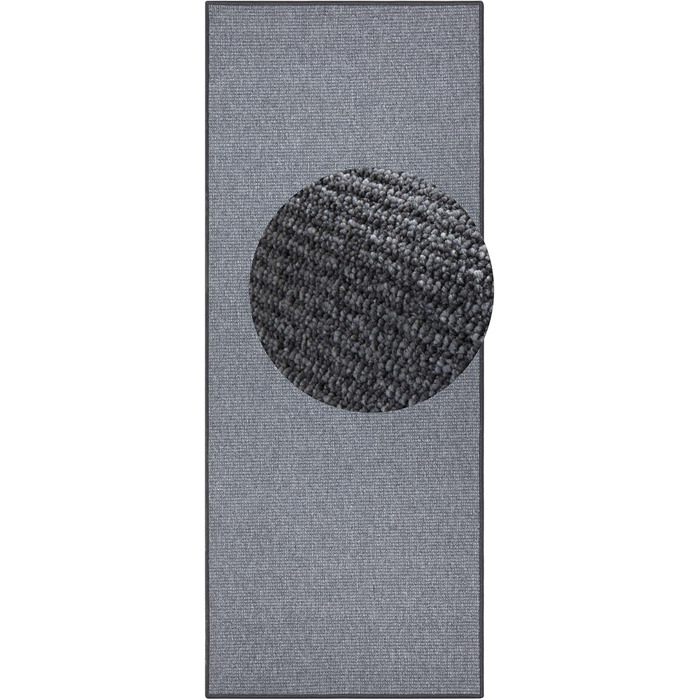 Килимок Bouclé Läufer – антиковзаючий килимок для кухні, прихожої, вітальні, ванної кімнати – 67x200 см (сірий)
