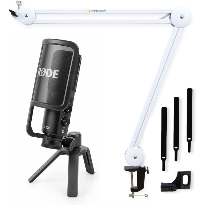 Rode NT-USB+ USB конденсаторний мікрофон + Keepdrum MS138 гнучкий стійкий кронштейн чорний
