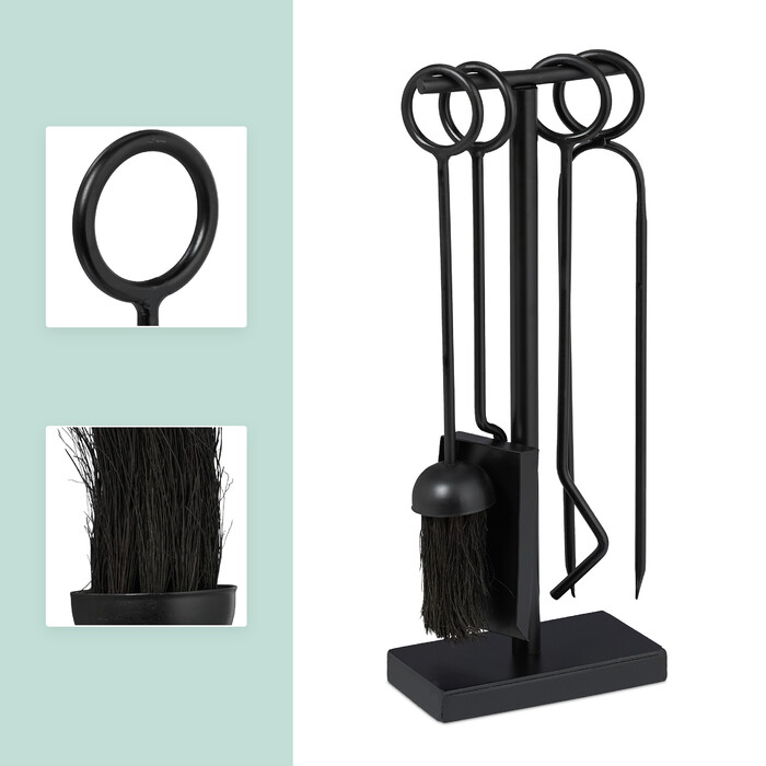 Relaxdays 5-Piece Fireplace Tool Set
