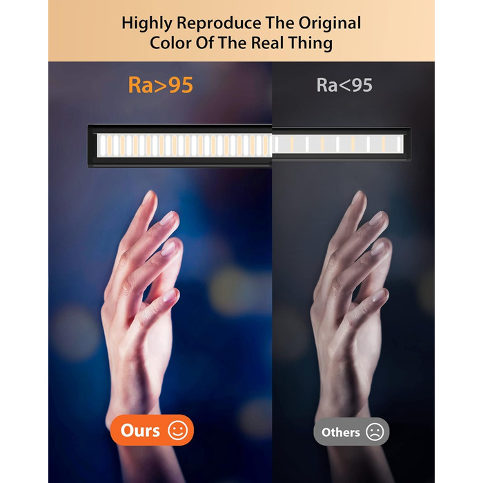 LED лампа для столу 10W, диммируемая, 160 LED, USB-адаптер, 3 колірні температури, 10 рівнів яскравості, гнучкий 70см «лебединий шия», для дому та офісу, з пультом ДУ