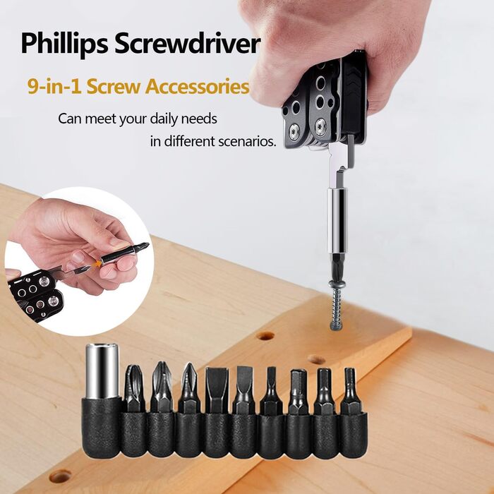 Мультитул з нержавіючої сталі 24-в-1, багатофункціональний інструмент для кемпінгу та ремонту, чорний