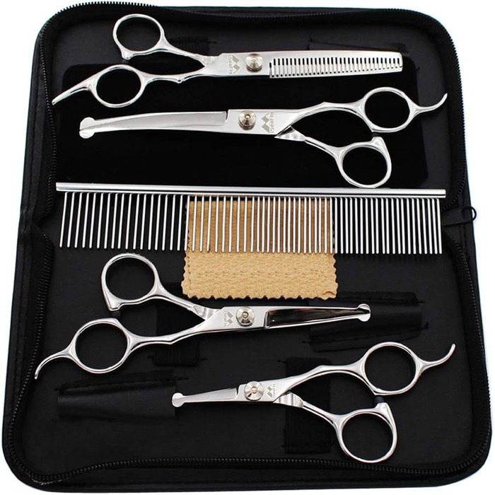 Набір ножиць для собак 5 в 1, нержавіюча сталь, для грумінгу, догляд за шерстю, набір для собак та котів