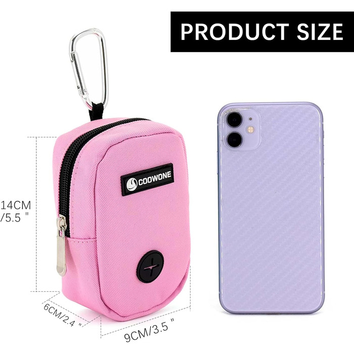 Сумка для ласощів та пакетиків для вигулу собак COOWONE, рожевий колір