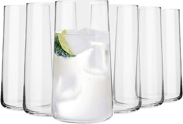 Krosno Highball Juice Glass, 540 ml, Avantgarde Collection, perfect for home, restaurants, parties, dishwasher-safe, 6 pieces