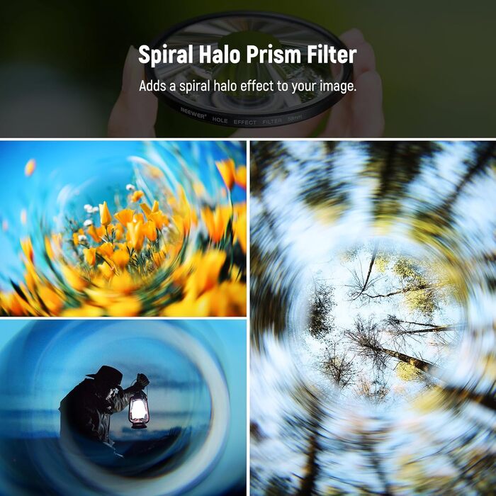 Фільтр Neewer для камери з ефектом розділених діоптрій (58mm) - лінійний призма K9 з алюмінієвим каркасом, для створення ефекту розмиття та повторення кольору