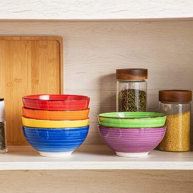 Vancasso Soup Bowls, Stoneware, BONITA 6-Piece Bowl Set, Salad Bowl, Pasta Bowls, Bowl Set, Multicolor