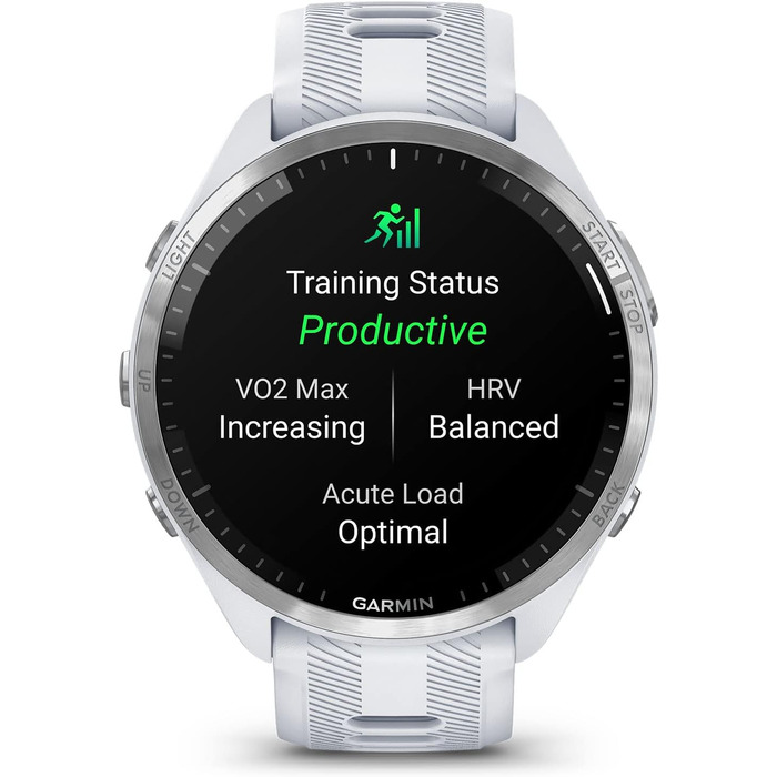 Розумний годинник Garmin Forerunner 965 для бігу з AMOLED-дисплеєм, вимірювання тренувань та відновлення, кольори: Whitestone та Powder Gray