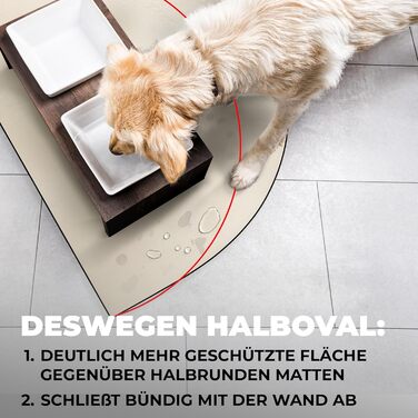 Килимок для годівлі котів та собак Miggo® Premium, 50x80 см, бежевий. Захист від пролиття, XL, штучна шкіра