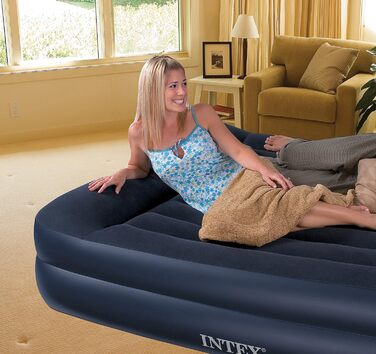 Надувний матрац Intex Pillow Rest Blue Twin, 230 V з вбудованим насосом, 191 x 99 x 47 см