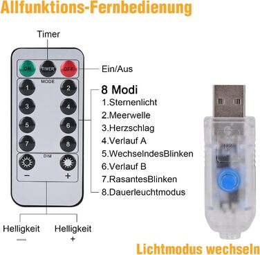 Льодовиковий штор LED 3x3м, 300 LED, з пульт, 10 гачків, USB, для декору, вікна, кімната, балкон, тепле світло, PVC