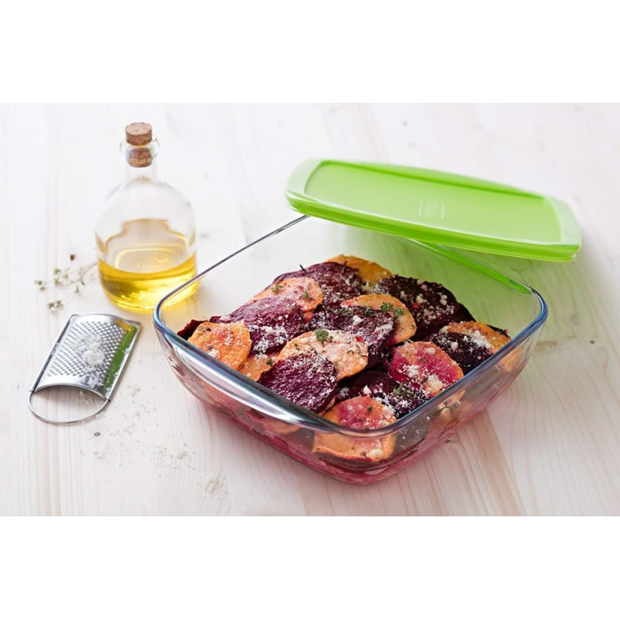 Форма для запікання Pyrex FTE RECT PX 40x27 см, 4,5 л, боросилікатне скло, зелена