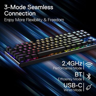 Redragon K660 RGB-ігрова клавіатура: 87 клавіш, TKL, механічна, з підсвічуванням, з алюмінієвою основою та тихими червоними перемикачами