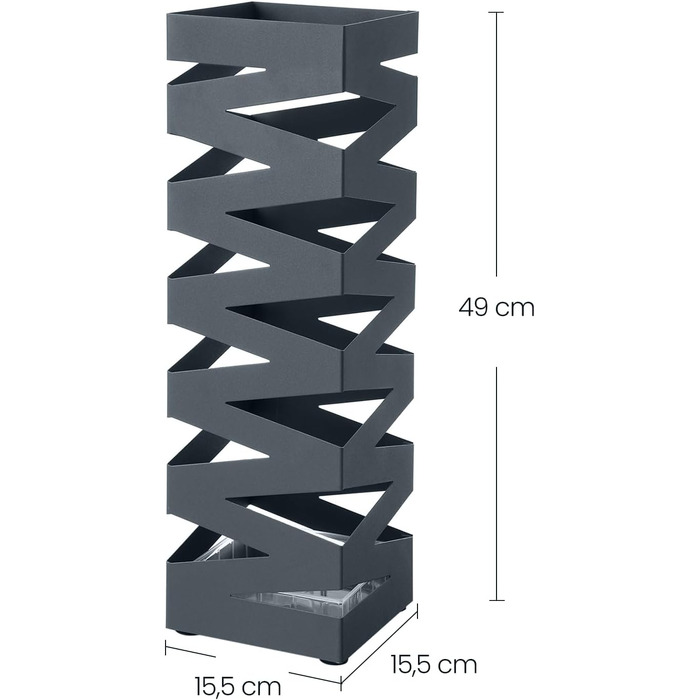 Підставка для парасольок SONGMICS з металу, квадратна, антрацит, 15.5 x 15.5 x 49 см