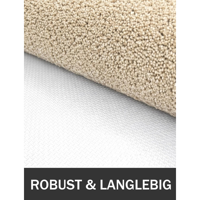 Килимок вхідний 50x80 см протибрудний для дому, антиковзаючий килим з мікрофібри з гумовою основою для передпокою, кухні та ванної, бежевий