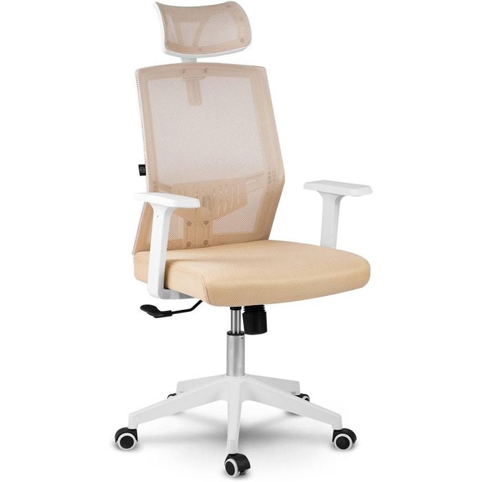Офісний стіл Rotar - ергономічне крісло для офісу з регулюванням висоти, зручне та практичне, з дихаючою тканиною, стабільна конструкція, 67 x 65 x 125 см, колір бежевий