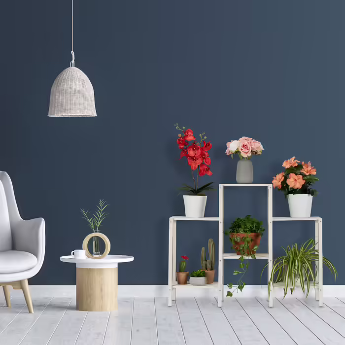 Relaxdays Flower Shelf Wood White
