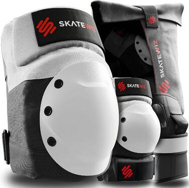 Комплект захисних наколінників, налокітників і наладонників SKATEWIZ для дорослих і підлітків з неопреновими рукавами, 6 штук, розроблено німецьким виробником, з фіксацією Locked-In, для катання на роликах