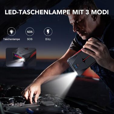 Powerbank для авто FLYLINKTECH Starthilfe 4000A: пусковий пристрій, 12V, IP67, LED, USB/USB-C