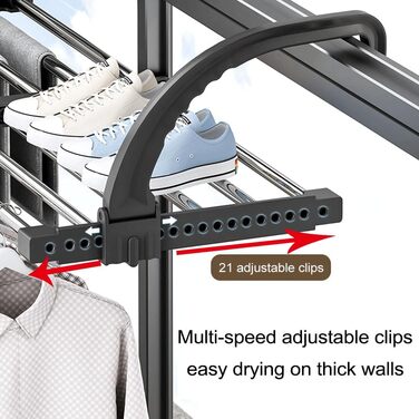 Висувна сушилка для білизни з нержавіючої сталі, турбо-тип, 6 крил, 3 рівні, для дому та вулиці, 64-110 см