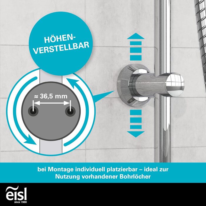 Душова система EISL 2 в 1 без змішувача з великою верхньою лійкою 250x200 мм і ручною лійкою, комплект для монтажу, хромована, Easy Deluxe DX12006