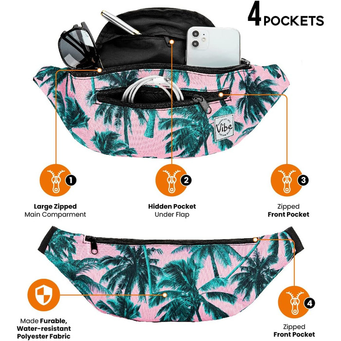 Поясна сумка Vibe Bauchtasche для жінок, чоловіків та дітей - поясна сумка, сумочка на пояс, для фестивалів, спорту, активного відпочинку