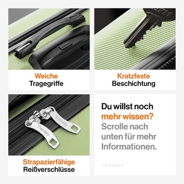 Чемодан туристичний великий 77 см, 100 л, полікарбонат, зелений, з TSA замком