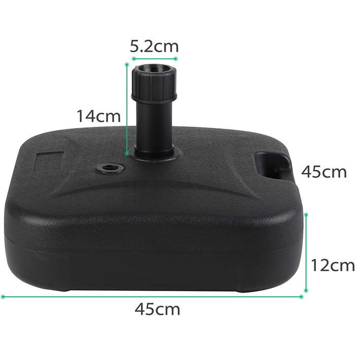 Sekey Market Umbrella Stand Parasol Stand for Umbrella Poles up to 32-38 mm, black, 24kg