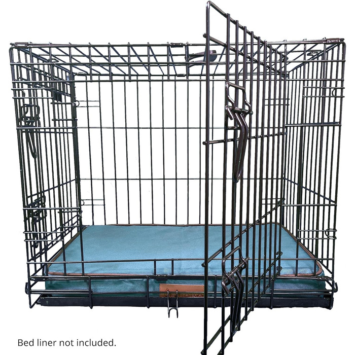 Ортопедичне ліжко для собак Ellie-Bo з memory foam, чорне, вологостійке, для клітки 76 см, розмір M (S - [L56 x W41 x H6cm], Green Water Resistant)