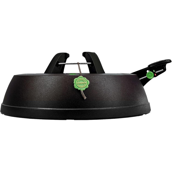 KRINNER® Green Line Comfort Grip S Recycling Christmas tree stand, including foot pedal single-rope system with 3-liter water tank for tree heights up to 2.3m. Made in Germany 94219, Black