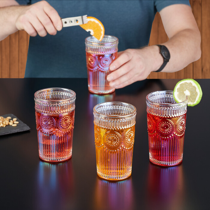 Relaxdays Vintage-Style Drinking Glasses, Set of 4