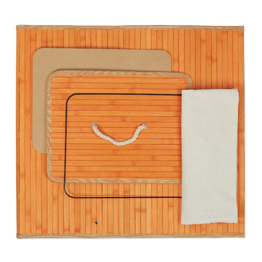 Relaxdays Bamboo Laundry Basket, Square