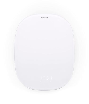 Електронні кухонні ваги ZWILLING ENFINIGY з LCD-дисплеєм, USB-зарядка, пластик, до 10 кг, сріблясті