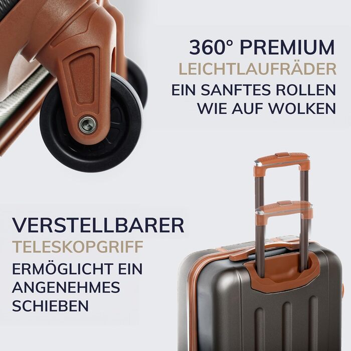 Набір валіз FERGÉ Milano 3 шт. з жорстким корпусом (Handgepäck, L, XL) - сірий