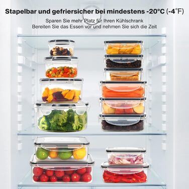 Набір контейнерів для зберігання YASHE SE-38PCS: 19 контейнерів та 19 кришок, BPA-Free, для кухні