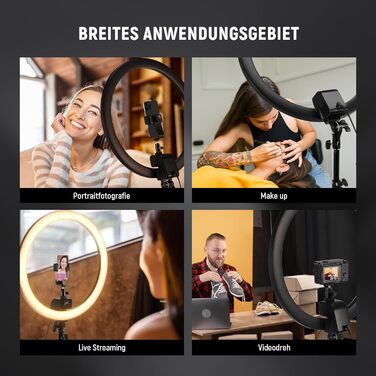 NEEWER Кольцеве світло 20 дюймів LED з триподом та тримачем для телефону, 44 Вт, 3200K-5600K, з акумулятором, USB-живлення для макіяжу, тату, вій, YouTube, TikTok, відеозйомки (SRP18-2.4G)
