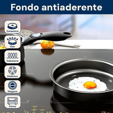 Набір антипригарних сковорідок Avilia (4 шт.) 16-28 см, AM Salus Hard System, ізольовані ручки, Made in Italy