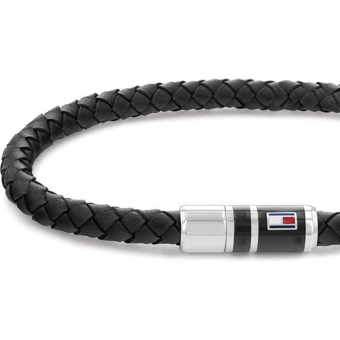 Браслет шкіряний чоловічий Tommy Hilfiger плетене чорний/синій/коричневий