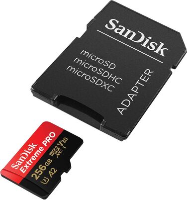 Карта пам'яті microSDXC SanDisk Extreme PRO 256 GB UHS-I U3 V30 A2 (200 MB/s) з адаптером та RescuePRO Deluxe для смартфонів, дронів та екшн-камер