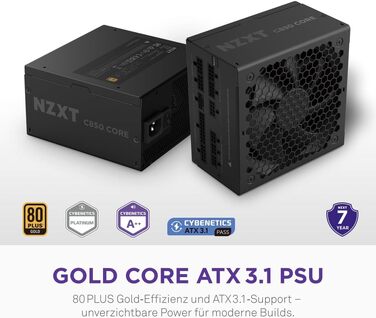 Блок живлення NZXT C850 Gold Core 850W ATX 3.1, 80+ Gold, чорний
