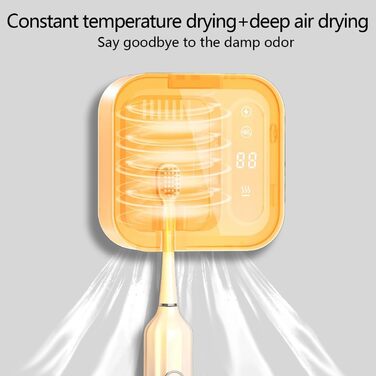 UV Toothbrush Sterilizer Toothbrush Sanitizer Holder, Drill-Free with Digital Display, Dual Mode, 99% Germ Elimination Rate