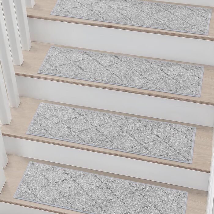 Ковзаючі сходи COSY HOMEER (4 шт.) 70x22 см, антиковзаючі, самоклеючі, машинне прання, 100% поліестер, TPE-підкладка, для дітей, літніх людей та домашніх тварин, сірі