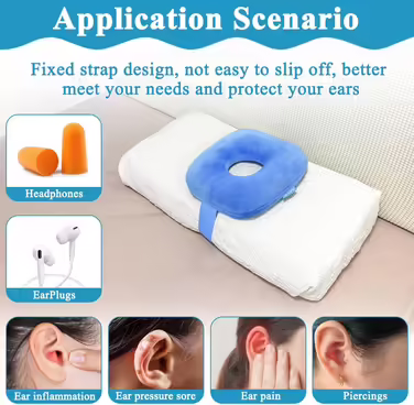 NEPPT Ear Piercing Pillow for Side Sleepers with Hole CNH Donut Protector Pillow Ear Pressure Wounds Pain Relief Medical Ear Protection Care Pillow Pillow