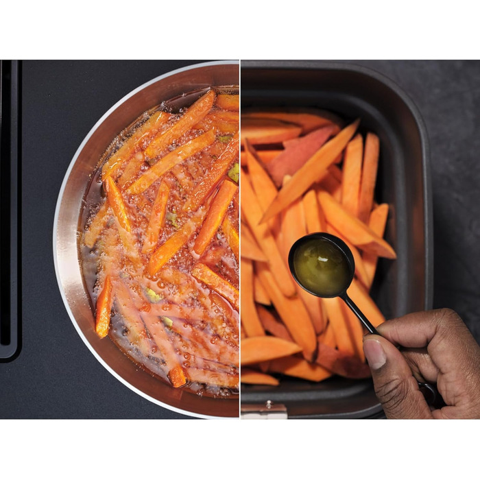 AEG AAF7B Hot Air Fryer / IF Design Award 2024 / Little to no oil / 8 programs / programmable / preheat function / 6.8l / dishwasher-safe / heat protection / flip reminder / black, 6.8l capacity, Series 7000