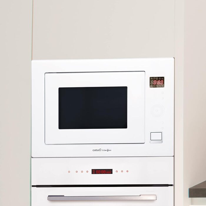 Вбудована мікрохвильова піч CATA MC 25 GTC WH Inox, 25л, 8 автоматичних меню, гриль 1000W, таймер, ширина 60 см