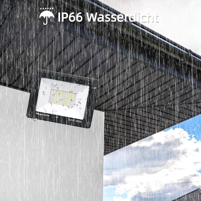 2 Pieces 100W LED Flood Lights Outdoor, Super Bright 8140LM Wall Light, 3000K Warm White Outdoor Spotlights, IP66 Waterproof Floodlight, Spotlights for Backyard, Driveway, Doors, Garage, Hallway, Garden (Cool White, 50.0 Watt)