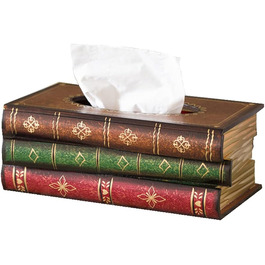 Kaxich Tissue Box, Cosmetic Tissue Box, Antique Book Tissue Holder, Tissue Box, Cosmetic Box for Home, Office, Car