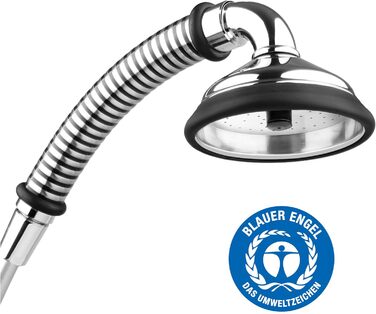 The first showerhead with the Blue Angel eco-label. BUBBLE-RAIN espresso XL. Shower sustainably with our water bubble technology = over 60% water and energy savings. From an alpine manufactory.