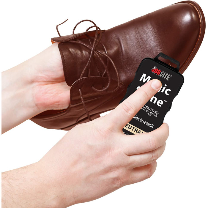 JobSite Instant Express Shoe Cleaning for Leather Boots & Shoe Shine Sponge