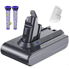 Замінний акумулятор V6 6.0Ah для пилососів Dyson V6 (DC62, DC58, DC59, DC61, DC62 Animal, DC72, DC74, SV03, SV04, SV05, SV06, SV07, SV09) + 2 фільтри